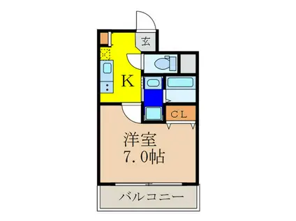 LA VIE 江坂イースト(1K/8階)の間取り写真