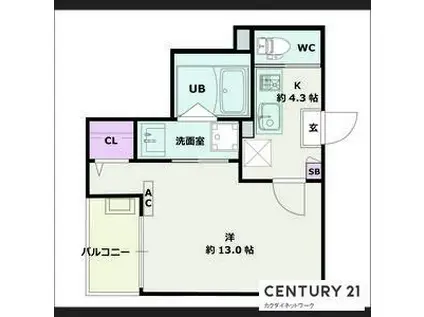 JACK FUJIMIII(1K/2階)の間取り写真