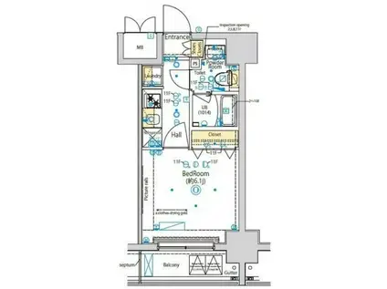 SHOKEN RESIDENCE横浜桜木町(1K/5階)の間取り写真