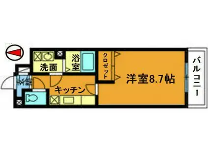 パールヒルズM2(1K/3階)の間取り写真