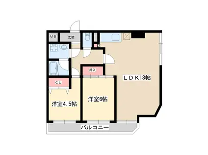 アンシャンテ新大阪(2LDK/7階)の間取り写真