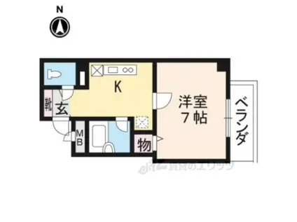 スクエアー烏丸御池(1K/7階)の間取り写真