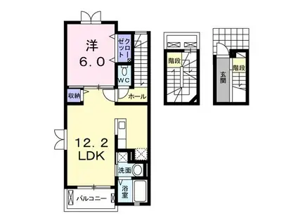 PALECE NOVA(1LDK/3階)の間取り写真