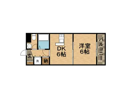 駅前壱番館(1DK/3階)の間取り写真
