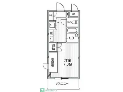 TS GARDEN 都筑ふれあいの丘(ワンルーム/4階)の間取り写真