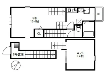 リックメゾン千早(1K/1階)の間取り写真