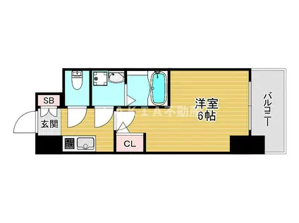 エスリードザ・グラン天六(1K/2階)の間取り写真