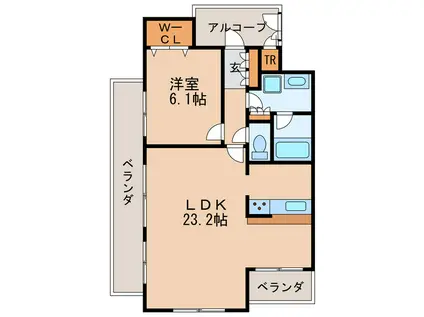 プレサンス栄メディパーク(1LDK/13階)の間取り写真