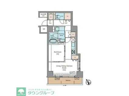 ラグゼナ北千住II(1LDK/3階)の間取り写真