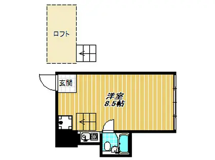 松野コーポC棟(ワンルーム/3階)の間取り写真