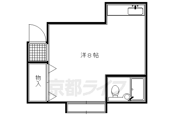 宮の東ハイツ(ワンルーム/2階)の間取り写真