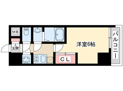 ディームス新大阪(1K/4階)の間取り写真