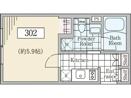 REVE RESIDENCE 三宿(1K/2階)の間取り写真