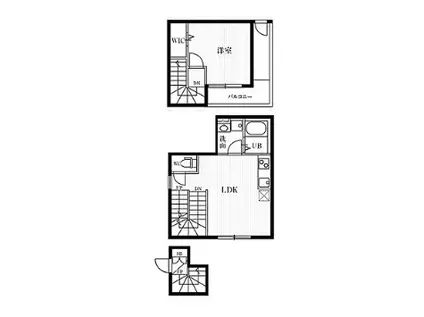ミハス新高円寺(1LDK/2階)の間取り写真