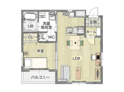 ファーニッシュド・ステイ長野市役所前(1LDK/2階)の間取り写真