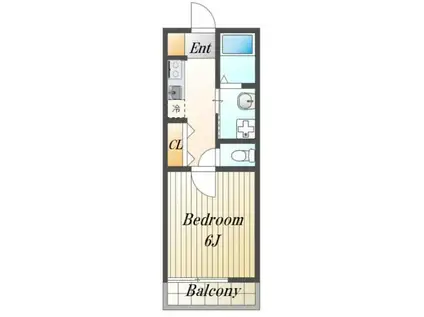 メゾンミユキII(1K/3階)の間取り写真