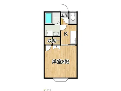 ルアーブル左近(1K/2階)の間取り写真