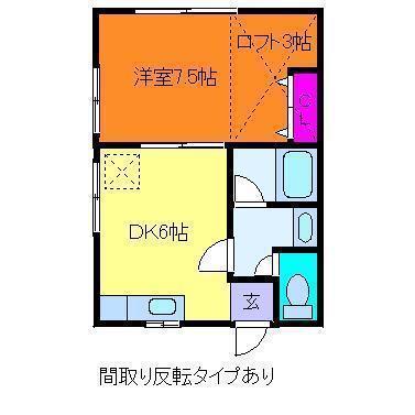 プチメゾン(1DK/2階)の間取り写真