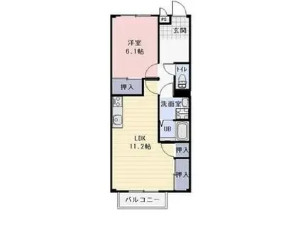 エステート瑞浪I(1LDK/2階)の間取り写真
