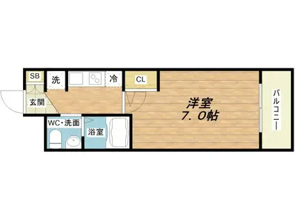 セレニテ本町グランデ(1K/5階)の間取り写真