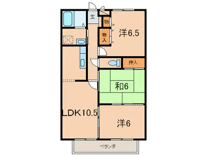 オリーブハイツ(3LDK/1階)の間取り写真