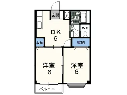 アプリコット(2DK/2階)の間取り写真