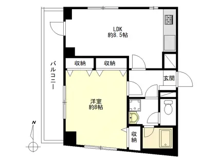 クラウンズコート成和(1LDK/4階)の間取り写真