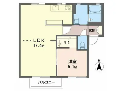 タウニー野村FG(1LDK/1階)の間取り写真