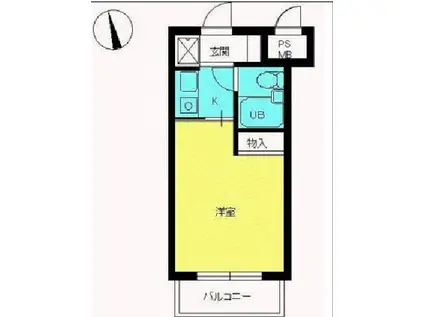 スカイコート池袋第5(1K/4階)の間取り写真