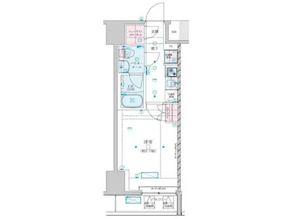 ジェノヴィア川崎VII(1K/3階)の間取り写真