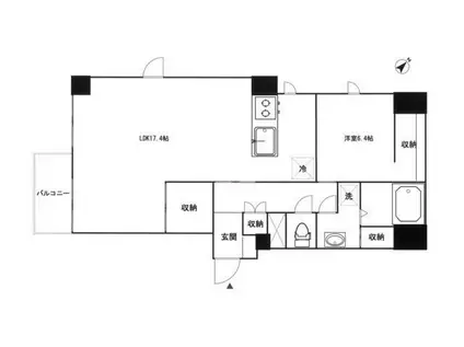 南青山ユニハイツ(1LDK/7階)の間取り写真