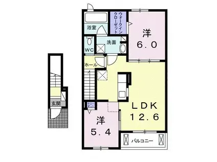 スプリングフィールドIV B(2LDK/2階)の間取り写真