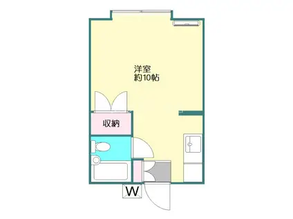 オリオンハイム(ワンルーム/2階)の間取り写真