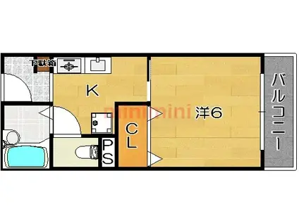 サンコート(1K/1階)の間取り写真