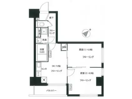 セイコーガーデン11大塚(2DK/9階)の間取り写真