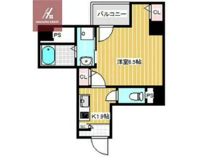 ソルーナ玉造(1K/8階)の間取り写真