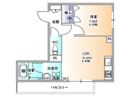QUALISTA弐番館(1LDK/1階)の間取り写真