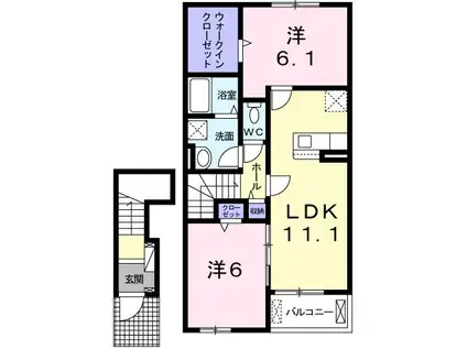 ブリリアント I(2LDK/2階)の間取り写真