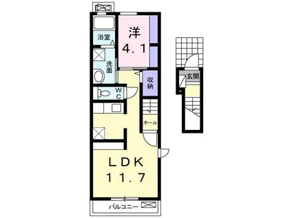 マリーゴールド(1LDK/2階)の間取り写真