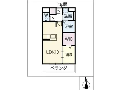 グランシャリオ中央(1LDK/3階)の間取り写真