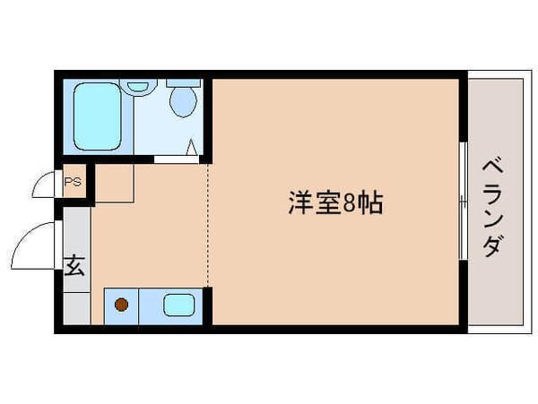 レーク山一(1K/3階)の間取り写真
