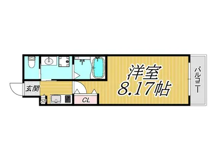 E-インフィニティ塚口(1K/2階)の間取り写真