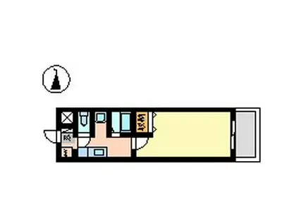 レジデンス本厚木(1K/2階)の間取り写真