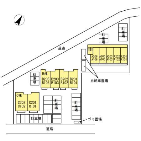 ロードサイド葵 A(ワンルーム/2階)の間取り写真
