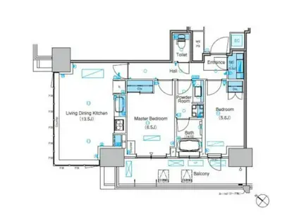 パークアクシス豊洲キャナル(2LDK/5階)の間取り写真