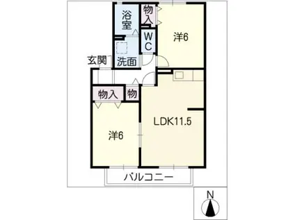 サン スオミ(2LDK/2階)の間取り写真