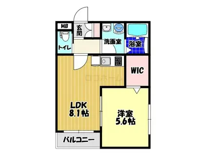 センショウトラスト(1LDK/1階)の間取り写真