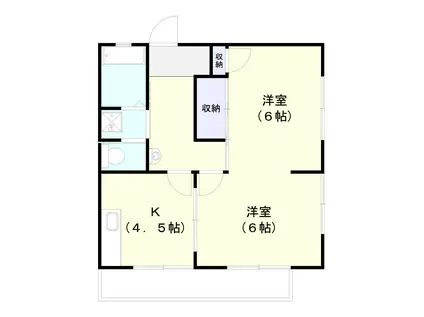 グリーンヒルハイツ(2K/2階)の間取り写真