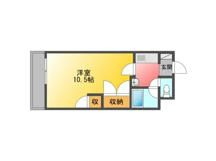 コア追手町(1K/6階)の間取り写真