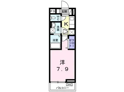 リバーサイド・大江(1K/1階)の間取り写真